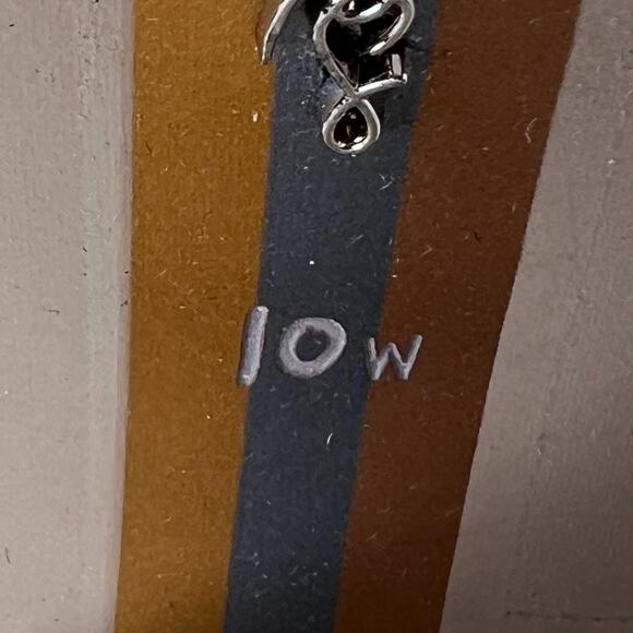 Sam Edelman Yaro Pearl/Ivory Satin Ankle Strap Block Heel Sandals Women's US 10W - Picture 9 of 13